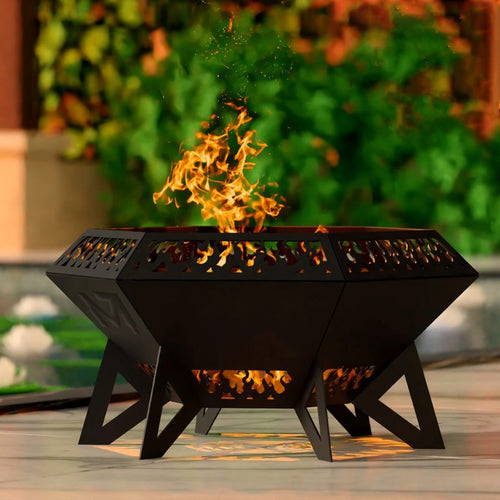 Flame Cut Diamond Fire Pit