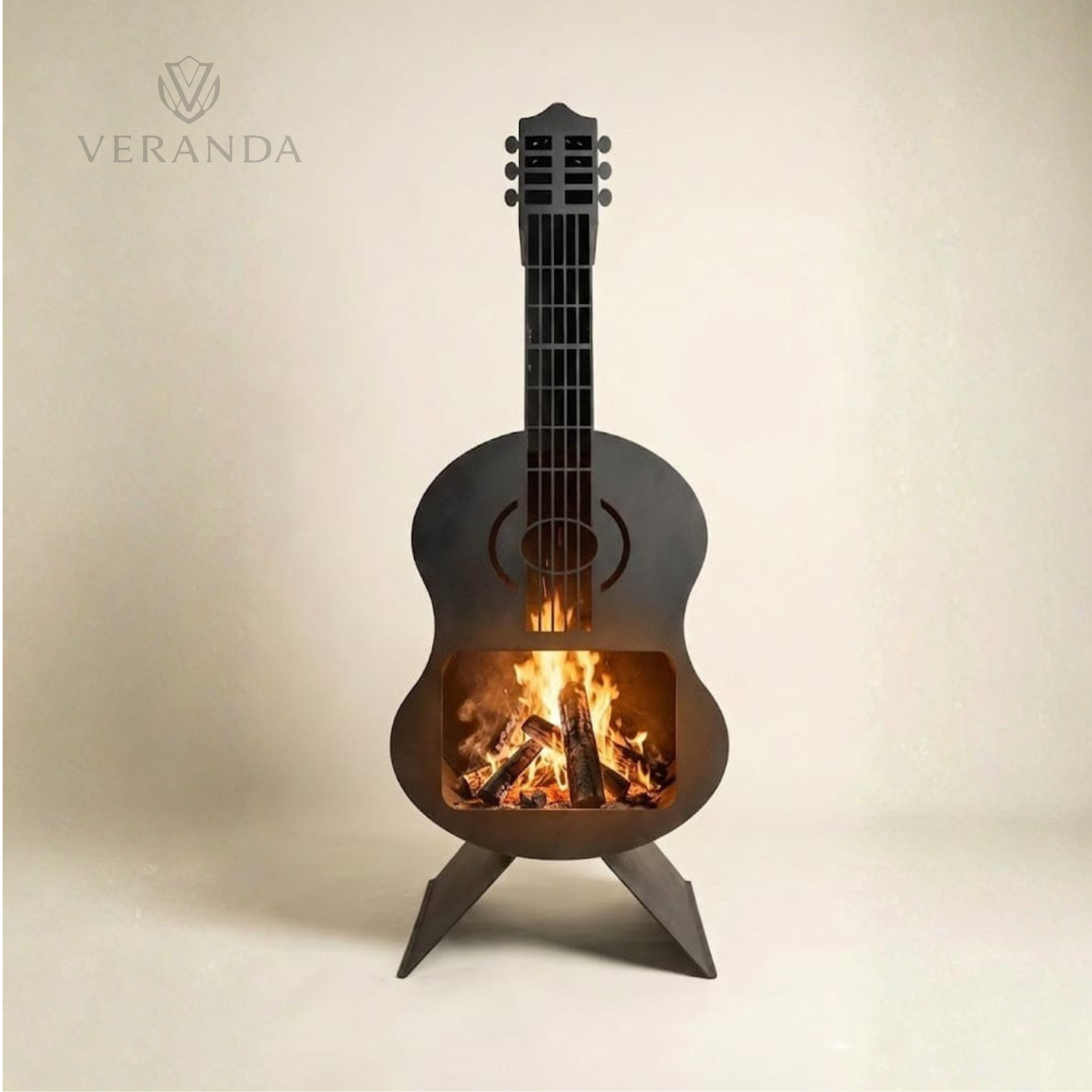 Black Guitar Fire Pit