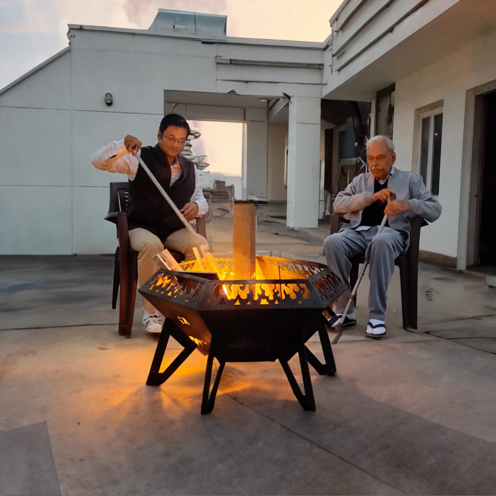 Flame Cut Diamond Fire Pit