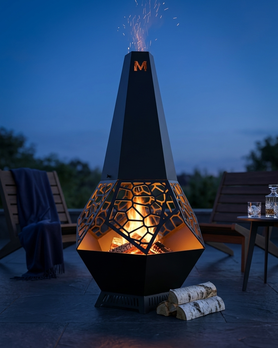 Honeycomb Chiminea Fire Pit