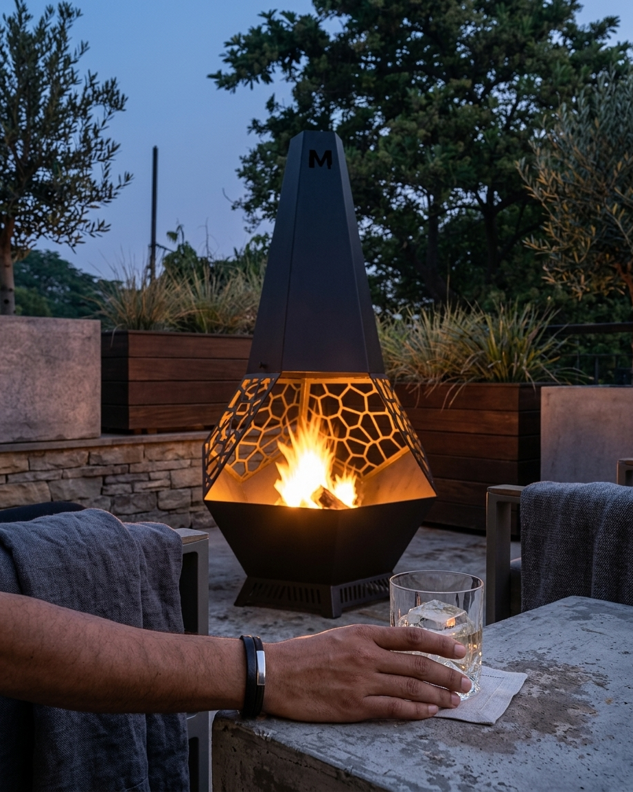 Honeycomb Chiminea Fire Pit