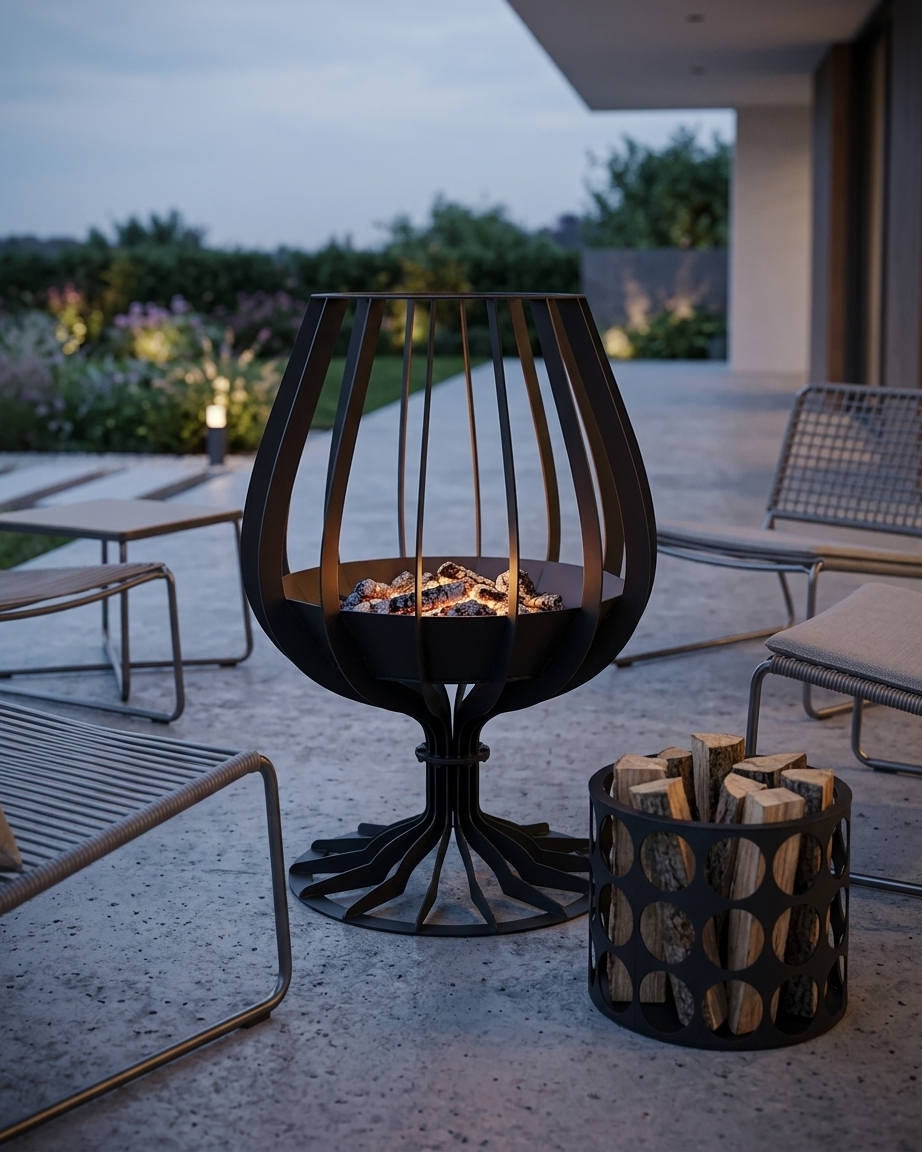 Cognac Glass Fire Pit