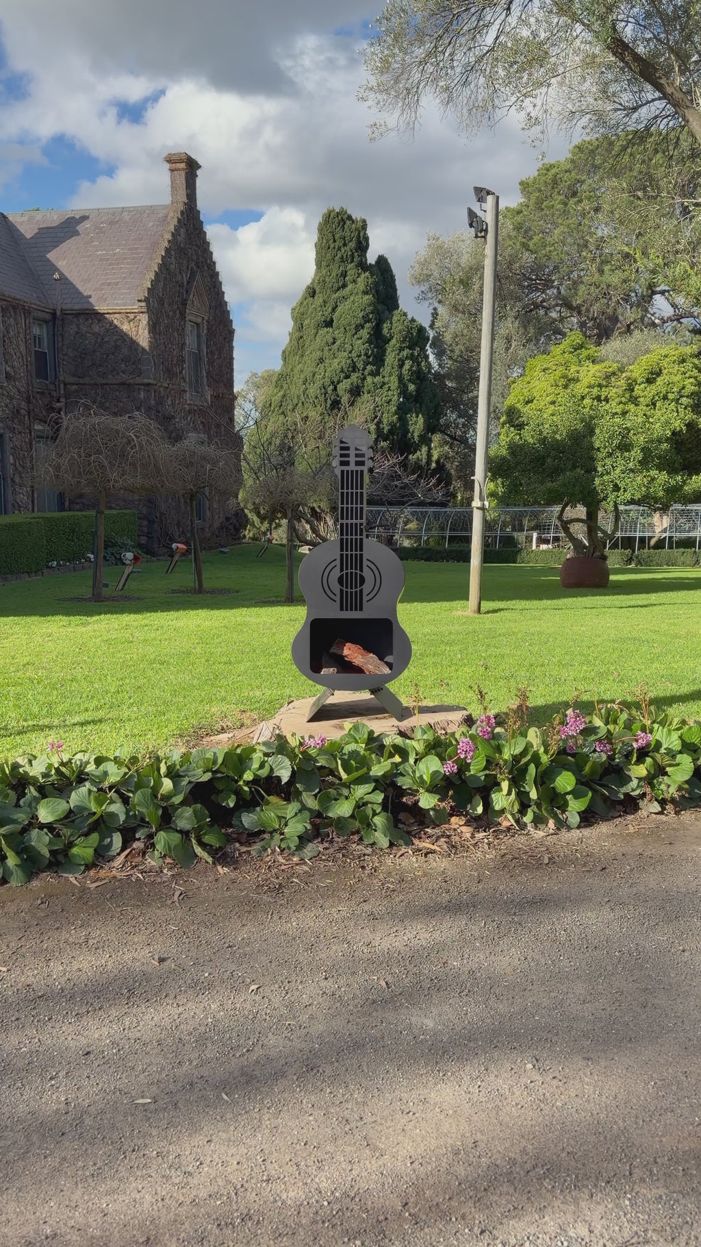 Black Guitar Fire Pit